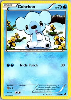 Cubchoo Pokemon Emerging Powers 29/98 LP - Image 1