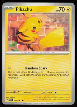 Pikachu 051/162 Common Temporal Forces Pokemon Near Mint - Image 1