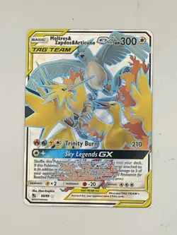 Pokemon Moltres & Zapdos & Articuno GX 69/68 Hidden Fates Secret Rare TAG TEAM - Image 1