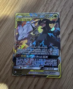 Pokemon TCG Reshiram & Zekrom GX 157/236 Cosmic Eclipse Ultra Rare Holo TAG - Image 1