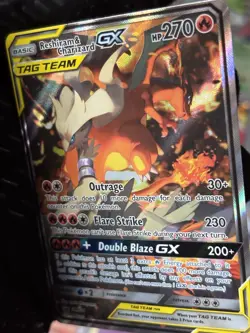 Pokemon Reshiram & Charizard GX TAG TEAM Promo Holo SM201 HP 270 - Image 4