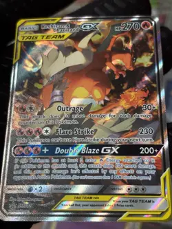 Pokemon Reshiram & Charizard GX TAG TEAM Promo Holo SM201 HP 270 - Image 5