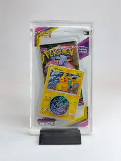 Sun & Moon XY SWSH Pokemon Blister Acrylic Case - 1-Pack Promo & Coin + STAND - Image 1