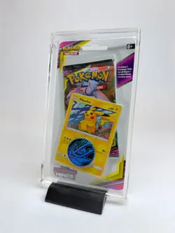 Sun & Moon XY SWSH Pokemon Blister Acrylic Case - 1-Pack Promo & Coin + STAND - Image 3
