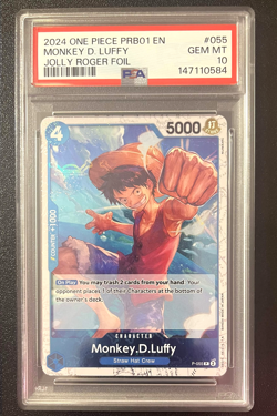 2024 One Piece PRB01 Jolly Roger Foil Monkey D. Luffy PSA 10 GEM MINT💎 POP 114 - Image 1