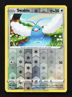 Swablu Reverse 048/073 Champion's Path English Pokemon Card TCG - Image 1