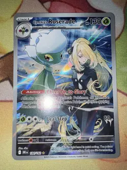 Pokemon 2025 Destined Rivals Cynthia's Roserade Illustration Rare Card 184/182 - Image 1