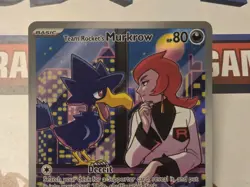 Pokemon TCG Destined Rivals Team Rockets Murkrow Illustration Rare Card 200/182 - Image 2