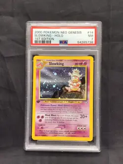 Pokemon Cards: Neo Genesis 1st Edition Rare Holo: Slowking 14/111 PSA 7 - Image 1