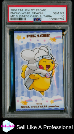 PIKACHU BUSINESS CARD-ALTARIA POKEMON JAP STRONG CUTE MEGA CAMPAIGN 2016 PSA 10 - Image 1