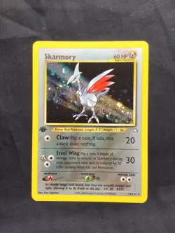Pokemon Cards: Neo Genesis 1st Edition Rare Holo: Skarmory 13/111 - Image 1