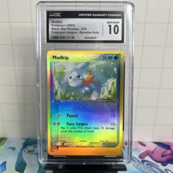 CGC 10 GEM MINT Mudkip 010 REVERSE HOLO Black Star PROMO Pokemon Card - Image 1