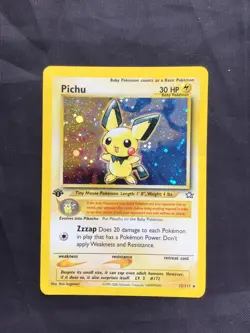 Pokemon Cards: Neo Genesis 1st Edition Rare Holo: Pichu 12/111 - Image 1