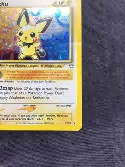 Pokemon Cards: Neo Genesis 1st Edition Rare Holo: Pichu 12/111 - Image 5