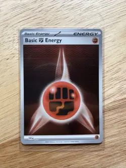 2025 Pokemon TCG Basic Fighting Energy 022 Black Bolt White Flare Holo Card NM+ - Image 1