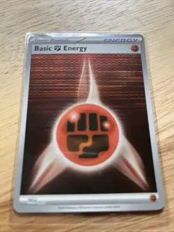 2025 Pokemon TCG Basic Fighting Energy 022 Black Bolt White Flare Holo Card NM+ - Image 2