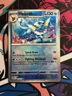 Pokemon Card Vaporeon 022/131 Poke Ball Reverse Holo Prismatic Evolutions - NM - Image 1