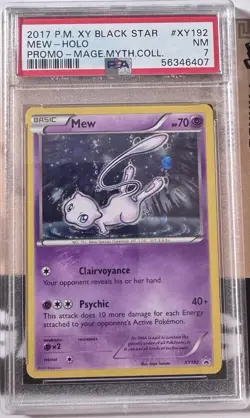 PSA 7 2017 Pokemon TCG Mew XY192 XY Black Star Promo Holo English - Image 1