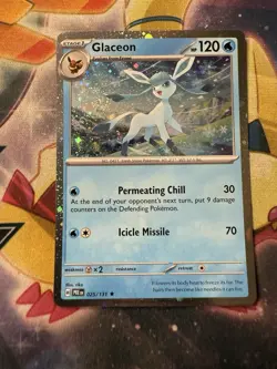 Pokemon - Prismatic Evolutions Cosmos Holo Glaceon 025/131 NM SWIRL ! - Image 1