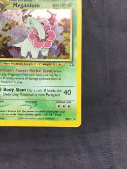Pokemon Cards: 1st Edition Neo Genesis Rare Holo: Meganium 11/111 - Image 5