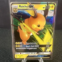 Raichu GX 20/68 Ultra Rare Pokemon TCG Card Sun & Moon Hidden Fates NM - Image 1