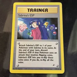 Sabrina's ESP Gym Heroes LP Pokemon Card WOTC Vintage Trainer Psychic - Image 1