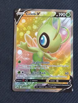 160/198 Celebi V | Rare Ultra Full Art | Pokemon TCG Card SWSH06 Chilling Reign - Image 1