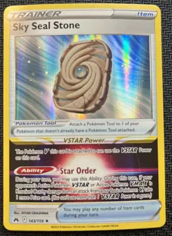 Sky Seal Stone 143/159 Holo Rare Crown Zenith Pokemon TCG Card NM - Image 1
