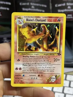 Blaine's Charizard 2/132 Gym Challenge 2000 WOTC Holo Rare SWIRL Pokemon Card - Image 3