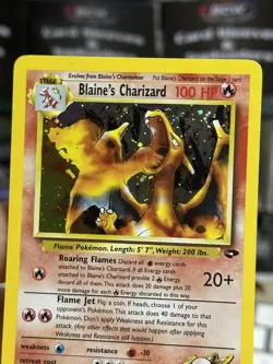 Blaine's Charizard 2/132 Gym Challenge 2000 WOTC Holo Rare SWIRL Pokemon Card - Image 4