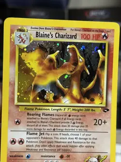 Blaine's Charizard 2/132 Gym Challenge 2000 WOTC Holo Rare SWIRL Pokemon Card - Image 5