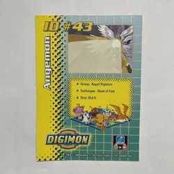 Bandai 1999 Digimon Trading Card ID #43 Angemon Exclusive Holo - Image 2