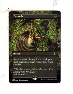 MTG SkeenAB Entomb BORDERLESS FOIL from Dominaria Remastered. NM. - Image 1