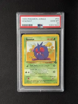 1999 Pokemon Jungle Venonat #63 PSA 10 GEM MT - Image 1