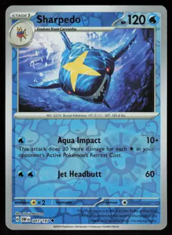 Sharpedo 047/197 Uncommon Obsidian Flames Pokemon Reverse Holo Near Mint - Image 1