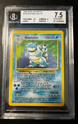 Pokemon Blastoise Holo Base Set BGS 7.5 🔥 PSA 8 CONTENDER - Image 1