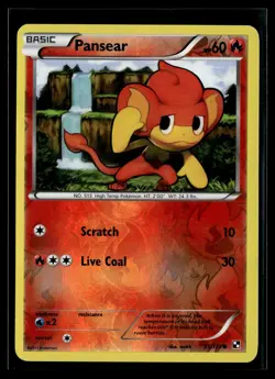 Pansear 21/114 Black & White Reverse Holo Common Pokemon - Image 1