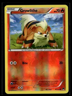 Growlithe 10/122 BREAKpoint Reverse Holo Common Pokemon - Image 1