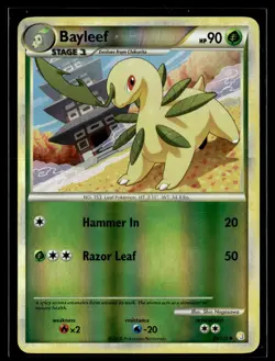 Bayleef 35/123 HeartGold & SoulSilver Reverse Holo Uncommon Pokemon - Image 1