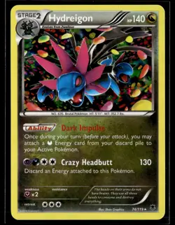 Hydreigon 74/119 Phantom Forces Rare Holo Pokemon - Image 1