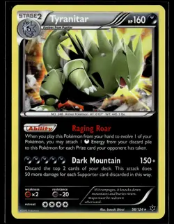 Tyranitar 56/124 Fates Collide Rare Holo Pokemon - Image 1