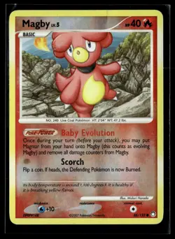 Magby 88/123 Mysterious Treasures Reverse Holo Common Pokemon - Image 1