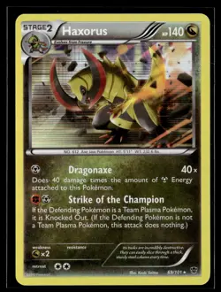 Haxorus 69/101 Plasma Blast Rare Holo Pokemon - Image 1