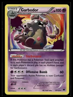 Garbodor 57/122 BREAKpoint Reverse Holo Rare Holo Pokemon - Image 1