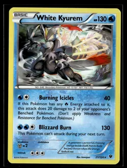 White Kyurem 21/124 Fates Collide Rare Holo Pokemon - Image 1