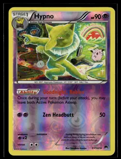 Hypno 51/122 BREAKpoint Reverse Holo Rare Pokemon - Image 1