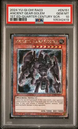 2024 YU-GI-OH! RA03-QUARTER CENTURY BONANZA #EN151 ANCIENT GEAR GOLEM PSA 10 - Image 1
