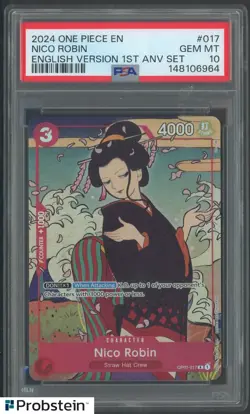 2024 One Piece English Version 1st Anniversary Set #017 Nico Robin PSA 10 - Image 1