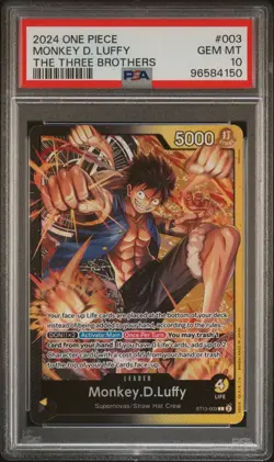 Monkey.D.Luffy (003) ST13-003 Ultra Deck: The Three Brothers Foil PSA 10 2024 - Image 1