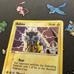 Raikou 3/17 MP -Vintage Rare Holo Pokemon Card- Pop Series 2 (5z) - Image 2